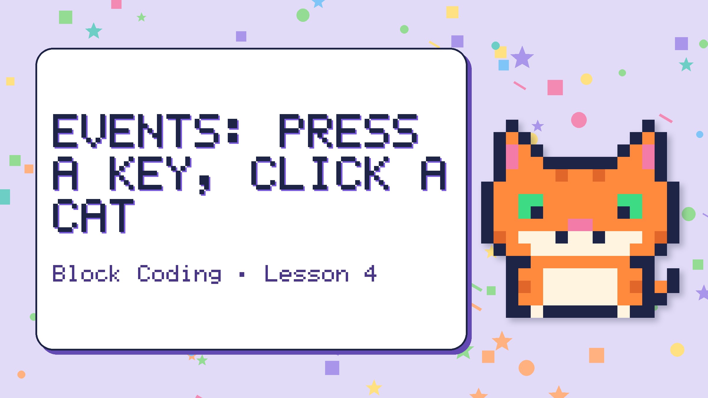 Events: Press a Key, Click a Cat