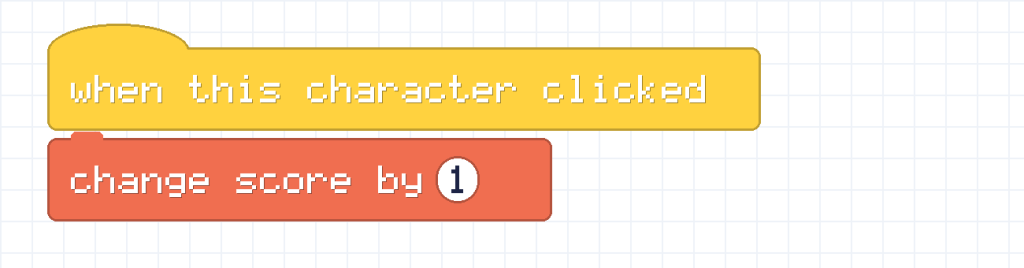 A script for Pixel that changes score by 1 when clicked.