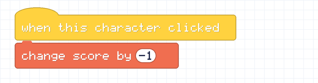 A script for Beep that changes score by minus 1 when clicked.