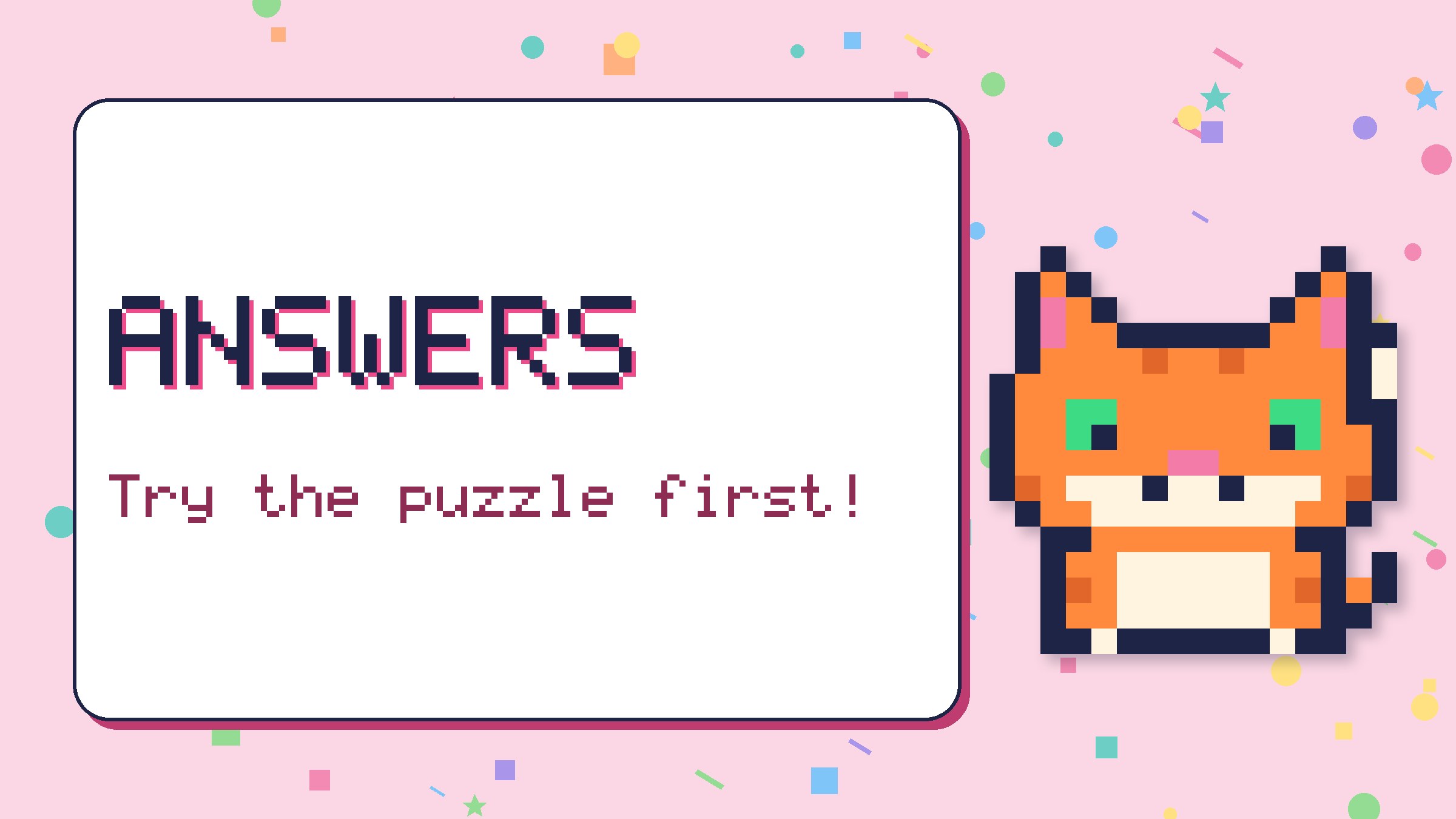 Answers banner with Pixel