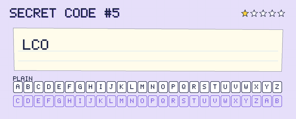 Secret code 5. The note says: LCO