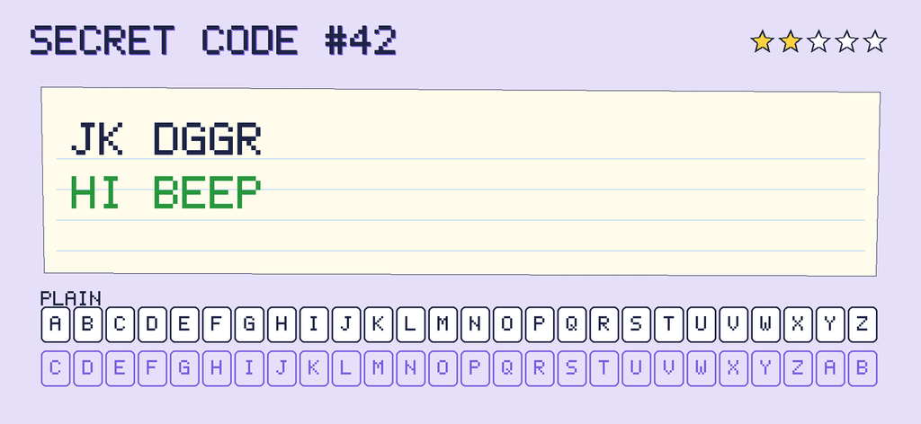 The secret note decoded: HI BEEP