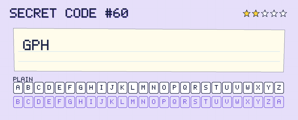 Secret code 60. The note says: GPH
