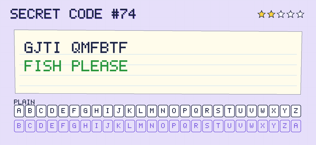 The secret note decoded: FISH PLEASE