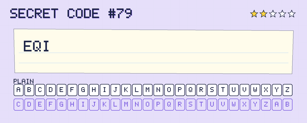 Secret code 79. The note says: EQI