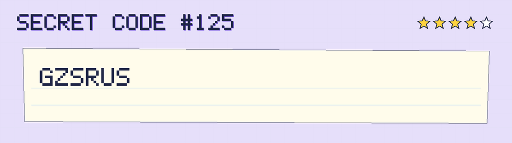 Secret code 125. The note says: GZSRUS