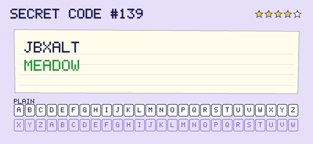 The secret note decoded: MEADOW