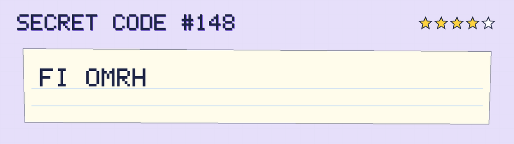 Secret code 148. The note says: FI OMRH