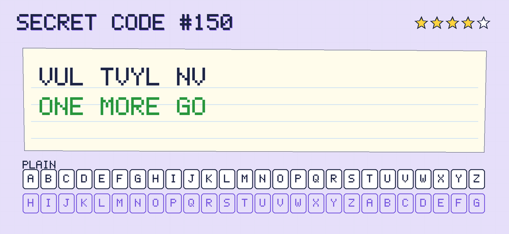 The secret note decoded: ONE MORE GO