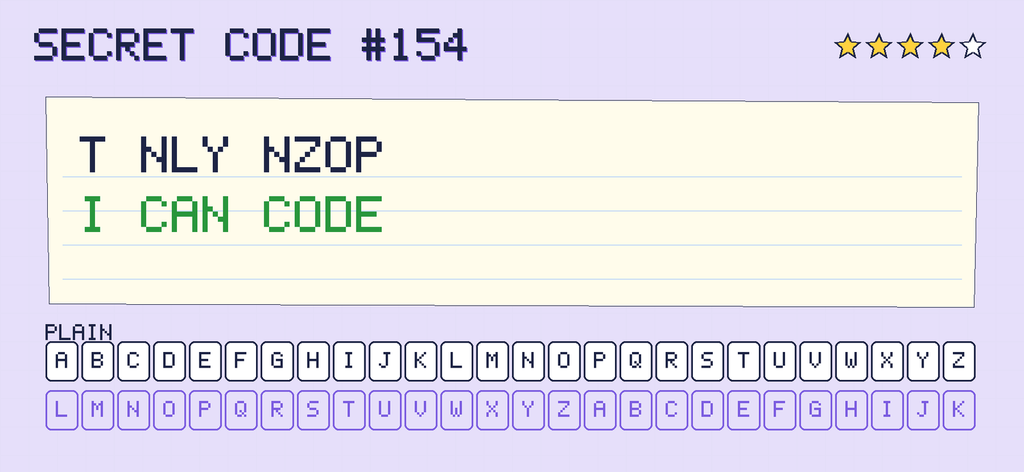 The secret note decoded: I CAN CODE