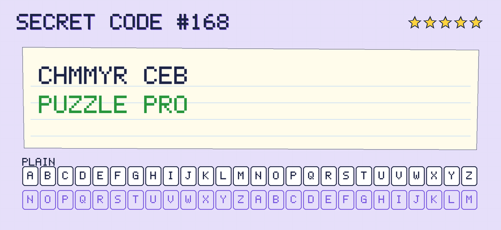 The secret note decoded: PUZZLE PRO
