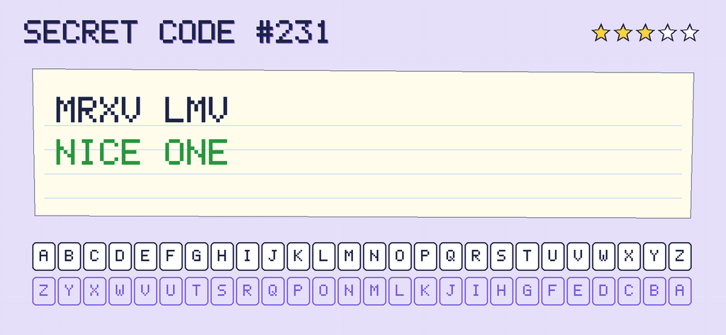 The secret note decoded: NICE ONE