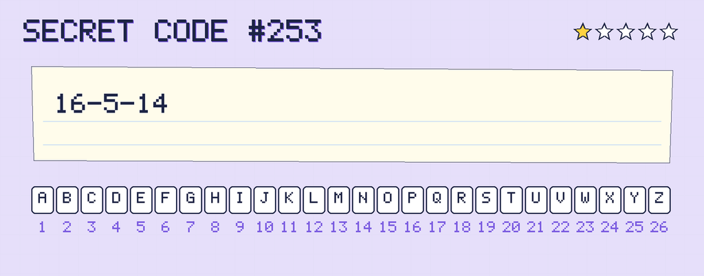 Secret code 253. The note says: 16-5-14