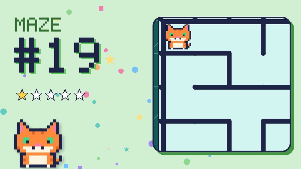 Maze 19 card: a corner of the circuit board maze with Pixel