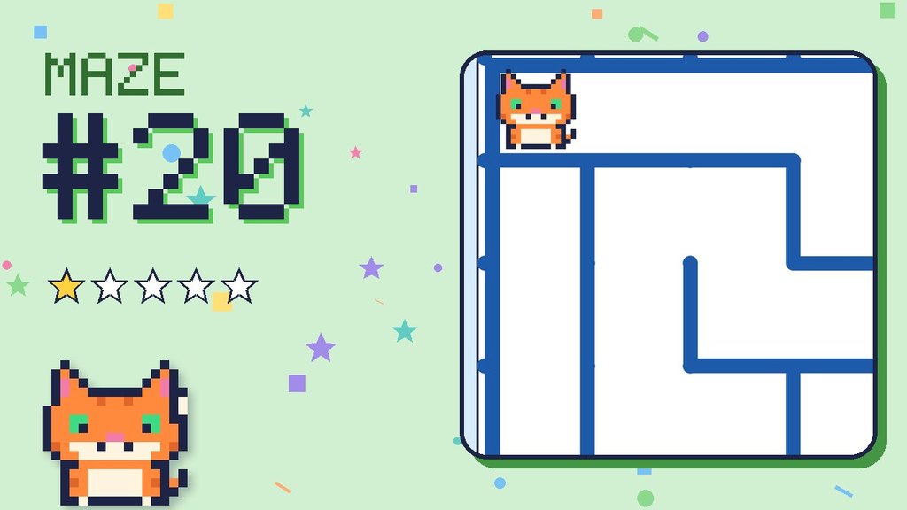 Maze 20 card: a corner of the ocean cave maze with Pixel