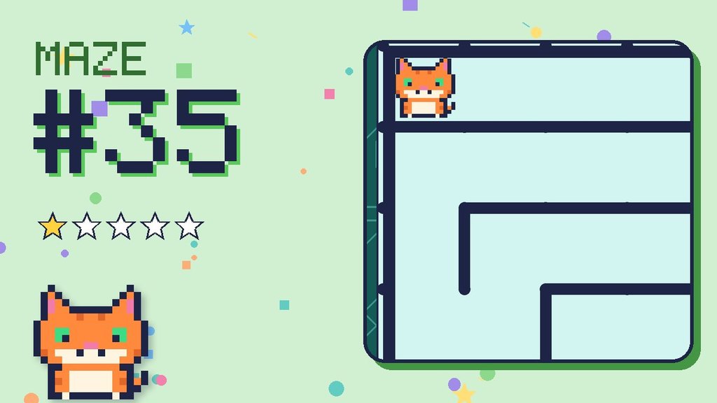 Maze 35 card: a corner of the circuit board maze with Pixel