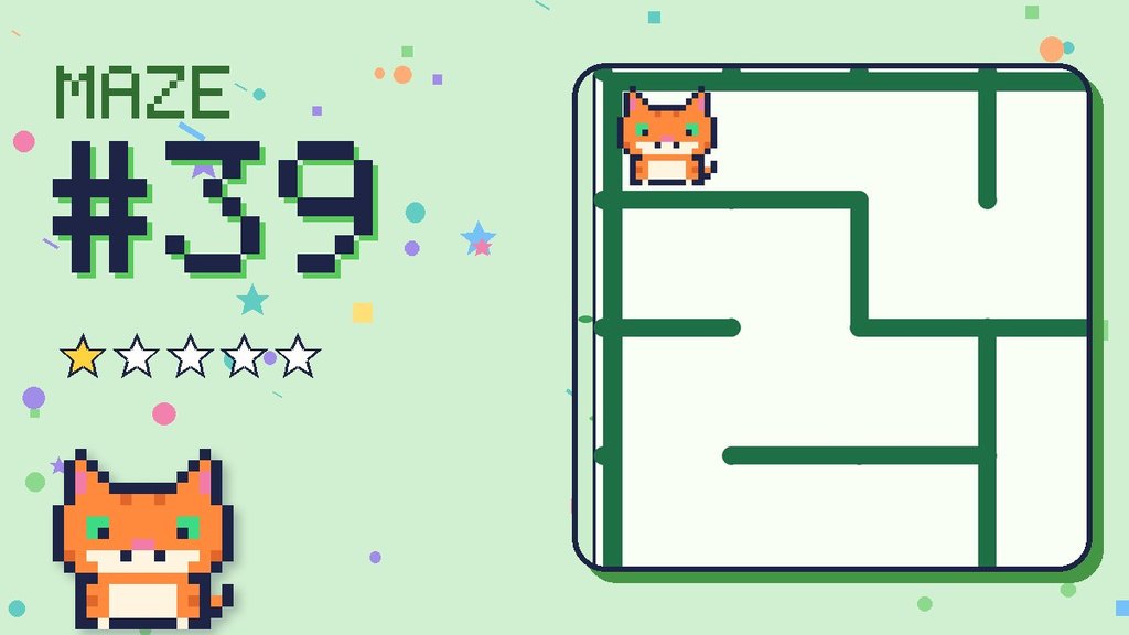 Maze 39 card: a corner of the pixel jungle maze with Pixel