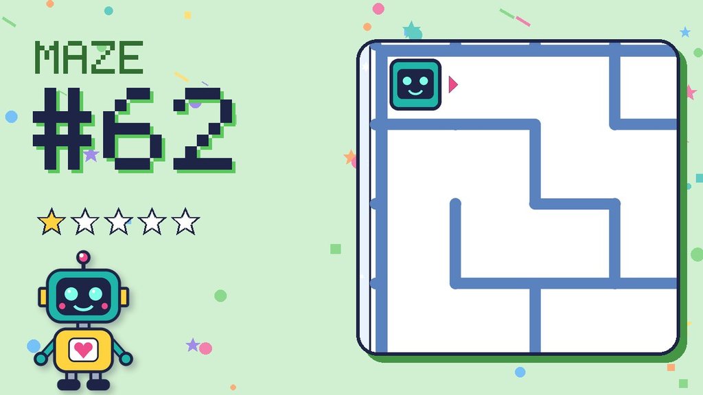 Maze 62 card: a corner of the snowy mountain maze with Beep
