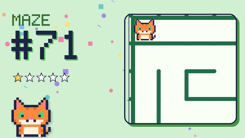 Maze 71 card: a corner of the pixel jungle maze with Pixel