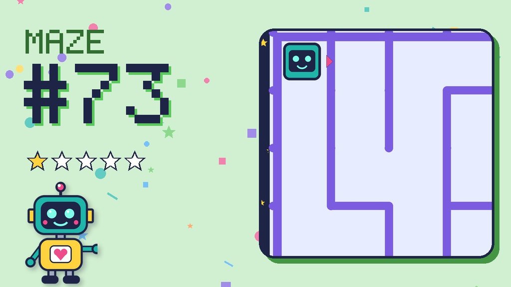 Maze 73 card: a corner of the space station maze with Beep