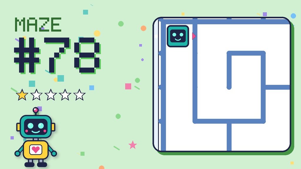 Maze 78 card: a corner of the snowy mountain maze with Beep