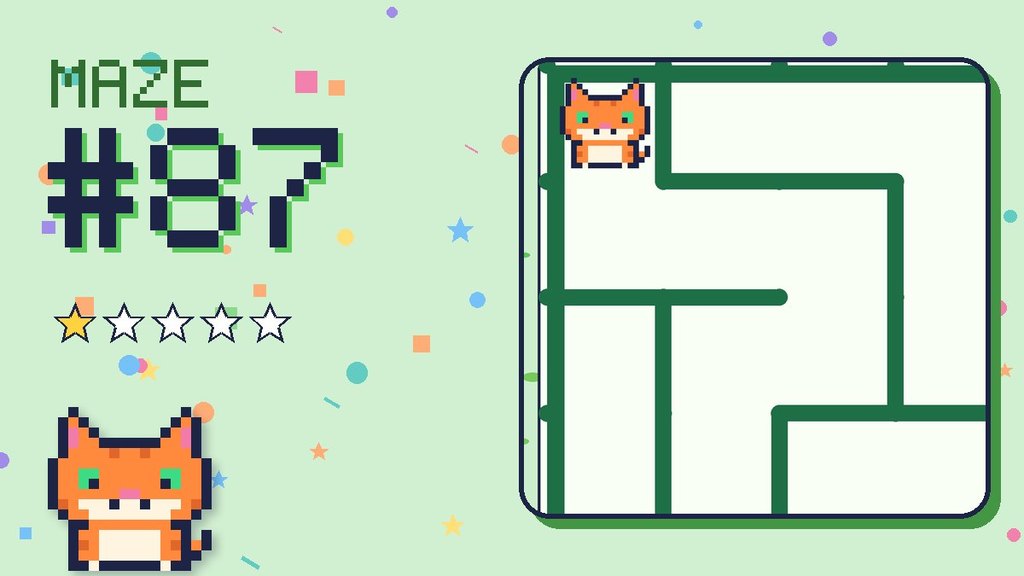 Maze 87 card: a corner of the pixel jungle maze with Pixel
