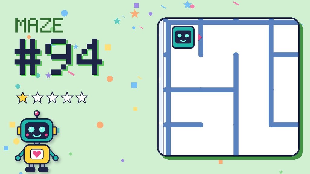 Maze 94 card: a corner of the snowy mountain maze with Beep