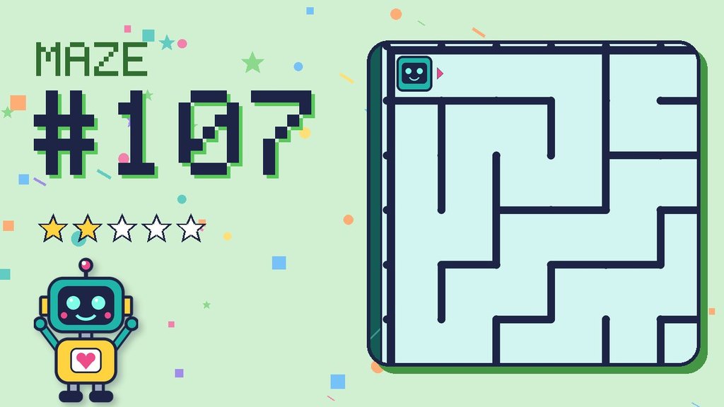 Maze 107 card: a corner of the circuit board maze with Beep