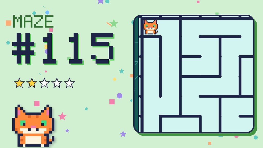 Maze 115 card: a corner of the circuit board maze with Pixel