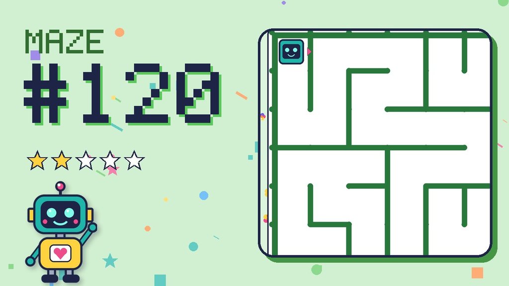 Maze 120 card: a corner of the garden maze with Beep