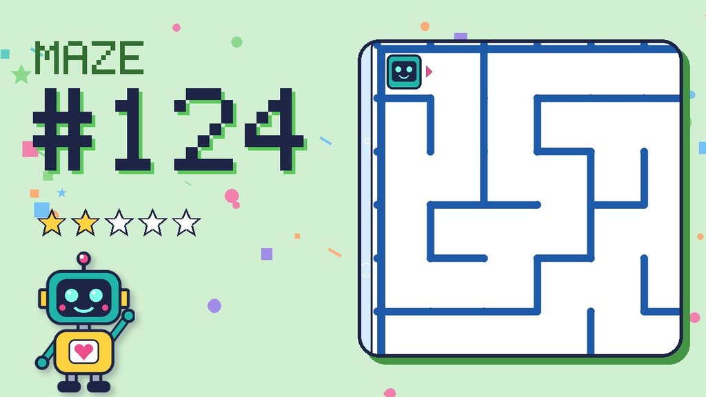 Maze 124 card: a corner of the ocean cave maze with Beep