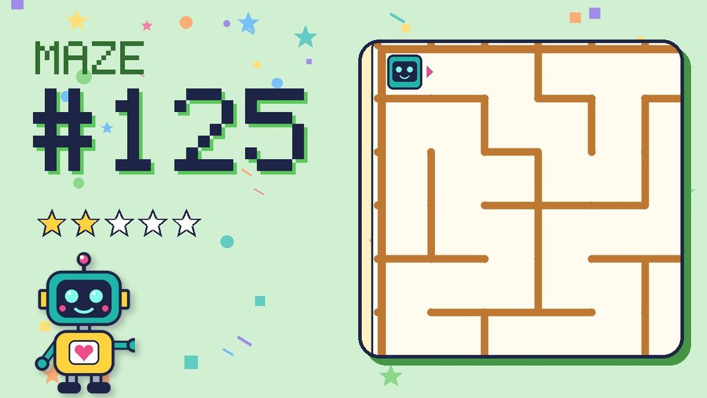 Maze 125 card: a corner of the desert ruins maze with Beep