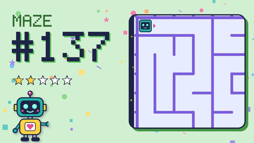 Maze 137 card: a corner of the space station maze with Beep