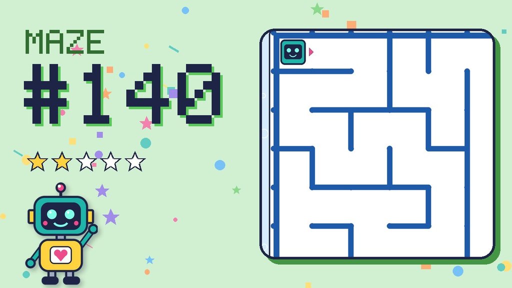 Maze 140 card: a corner of the ocean cave maze with Beep