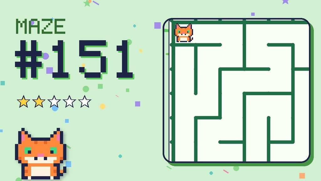 Maze 151 card: a corner of the pixel jungle maze with Pixel