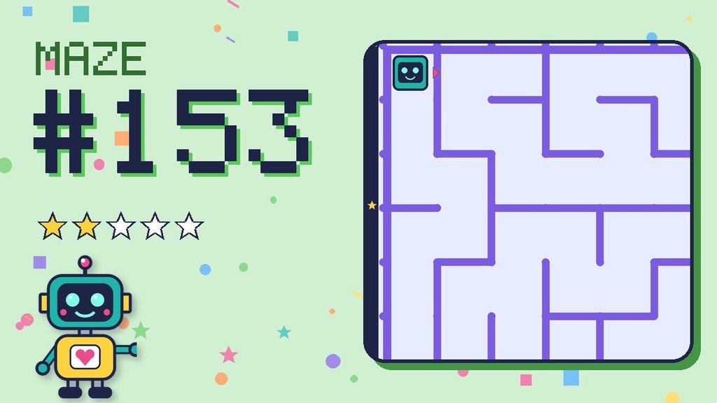 Maze 153 card: a corner of the space station maze with Beep