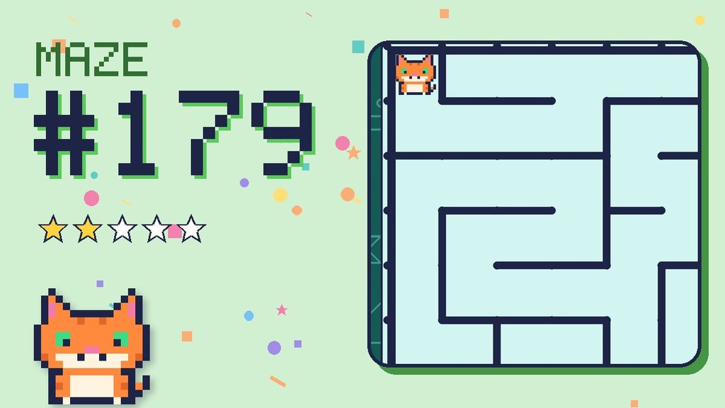 Maze 179 card: a corner of the circuit board maze with Pixel