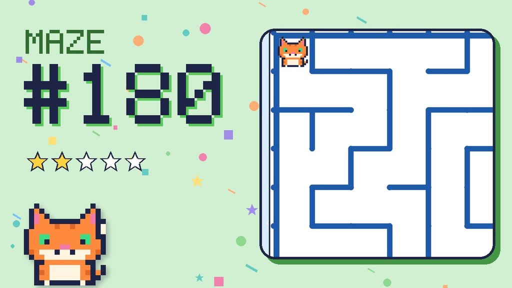 Maze 180 card: a corner of the ocean cave maze with Pixel