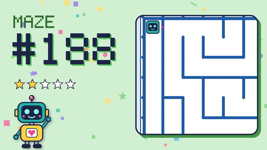 Maze 188 card: a corner of the ocean cave maze with Beep
