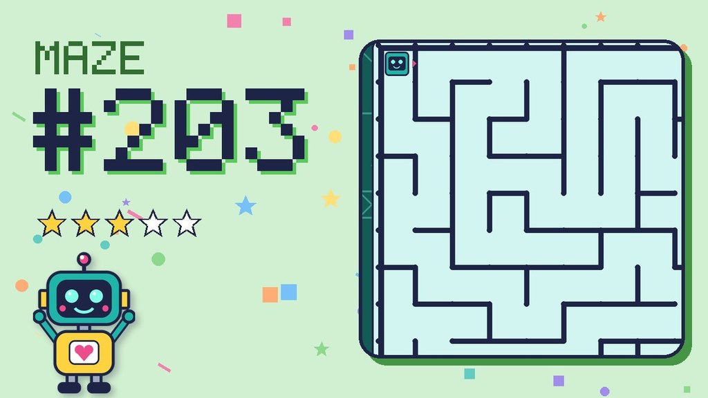 Maze 203 card: a corner of the circuit board maze with Beep