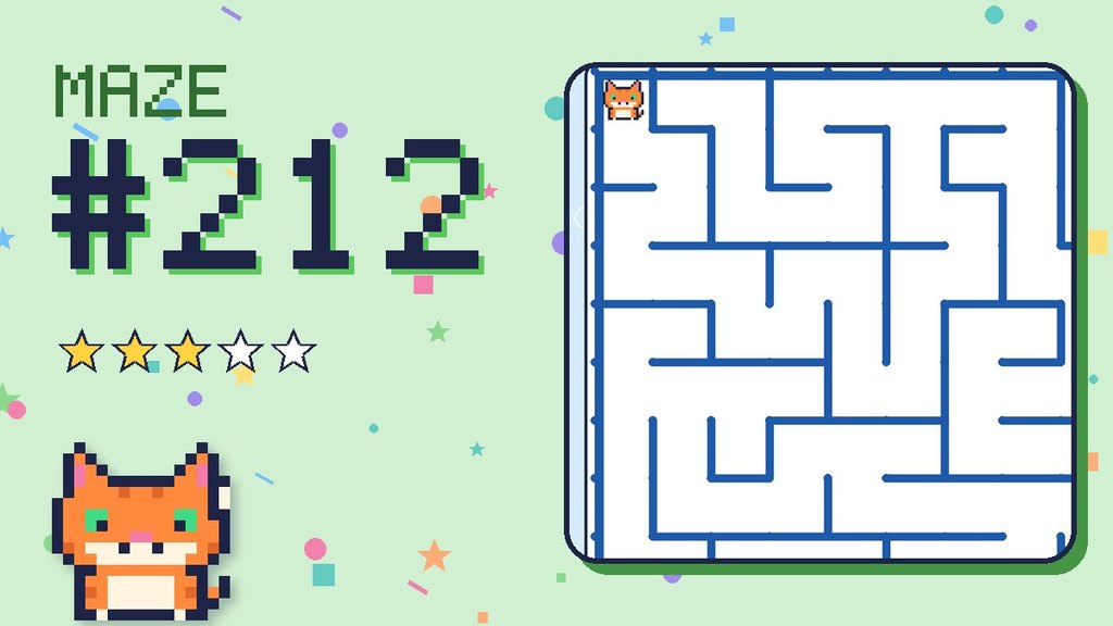 Maze 212 card: a corner of the ocean cave maze with Pixel
