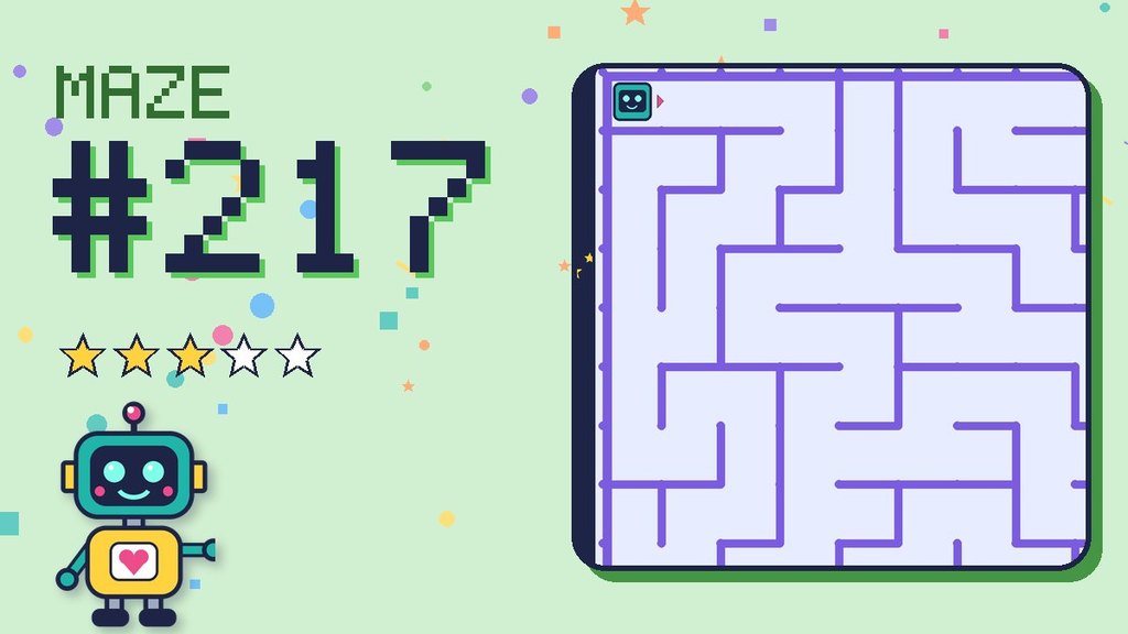 Maze 217 card: a corner of the space station maze with Beep