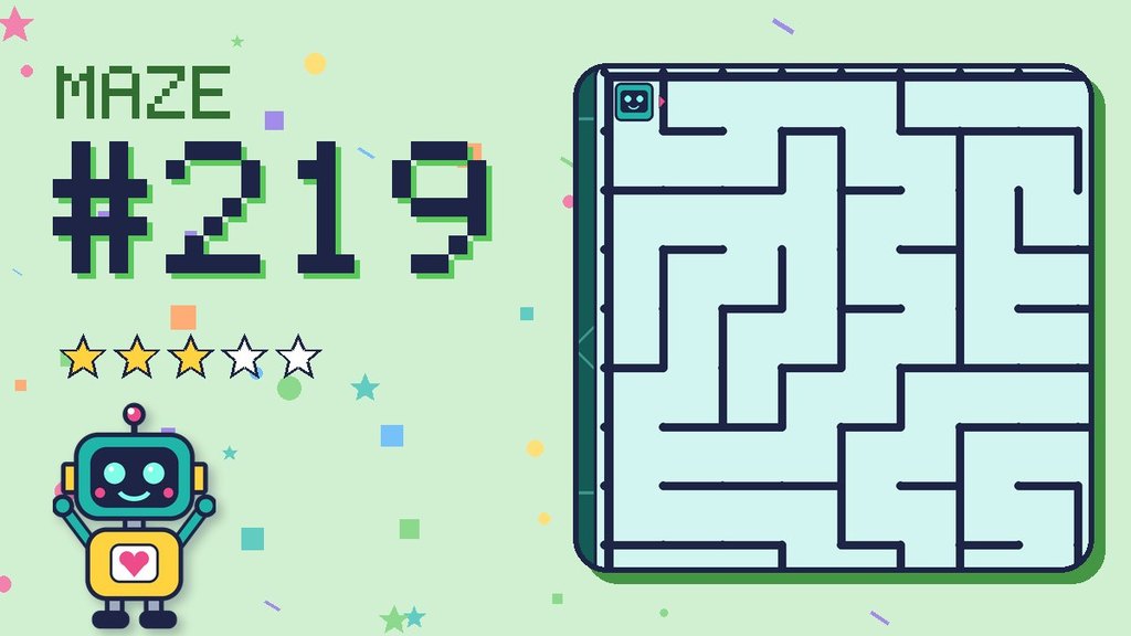 Maze 219 card: a corner of the circuit board maze with Beep