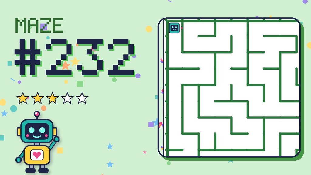 Maze 232 card: a corner of the garden maze with Beep