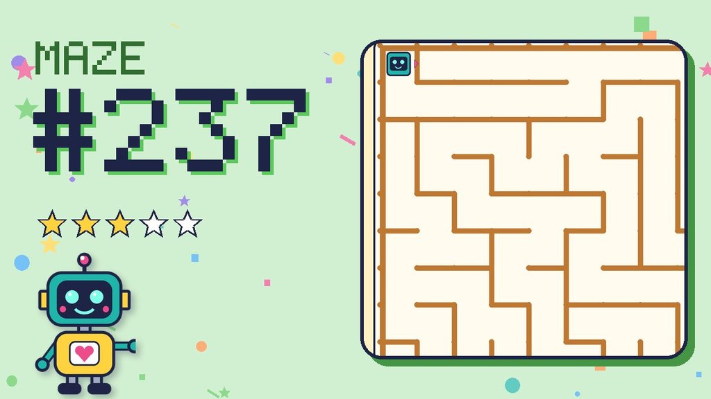 Maze 237 card: a corner of the desert ruins maze with Beep