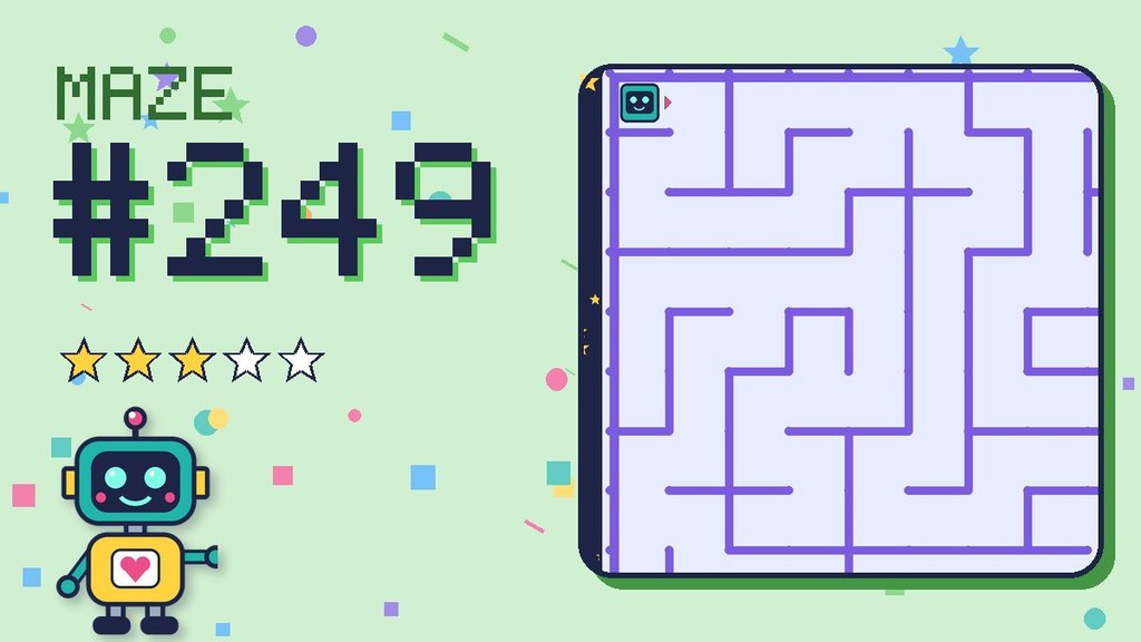 Maze 249 card: a corner of the space station maze with Beep