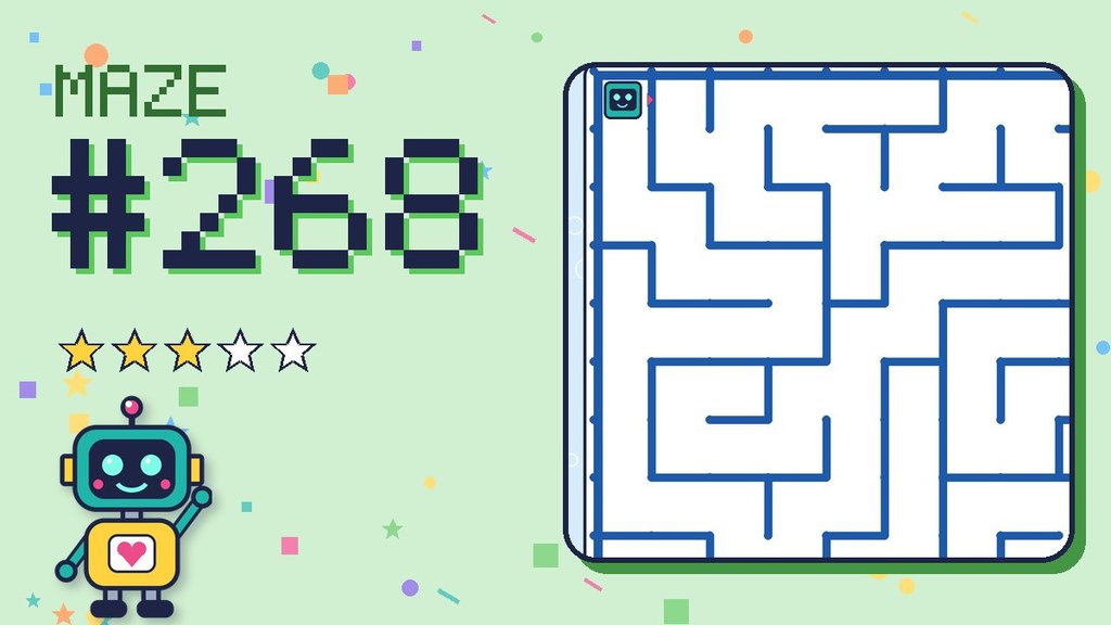 Maze 268 card: a corner of the ocean cave maze with Beep