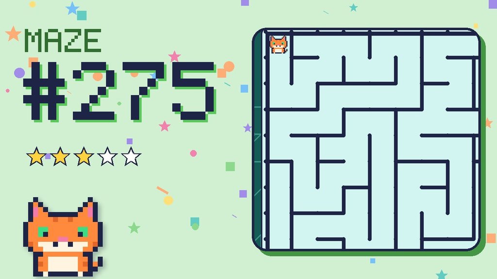 Maze 275 card: a corner of the circuit board maze with Pixel