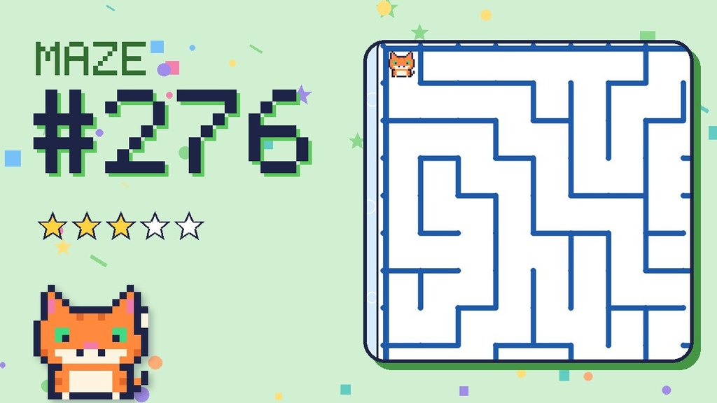 Maze 276 card: a corner of the ocean cave maze with Pixel