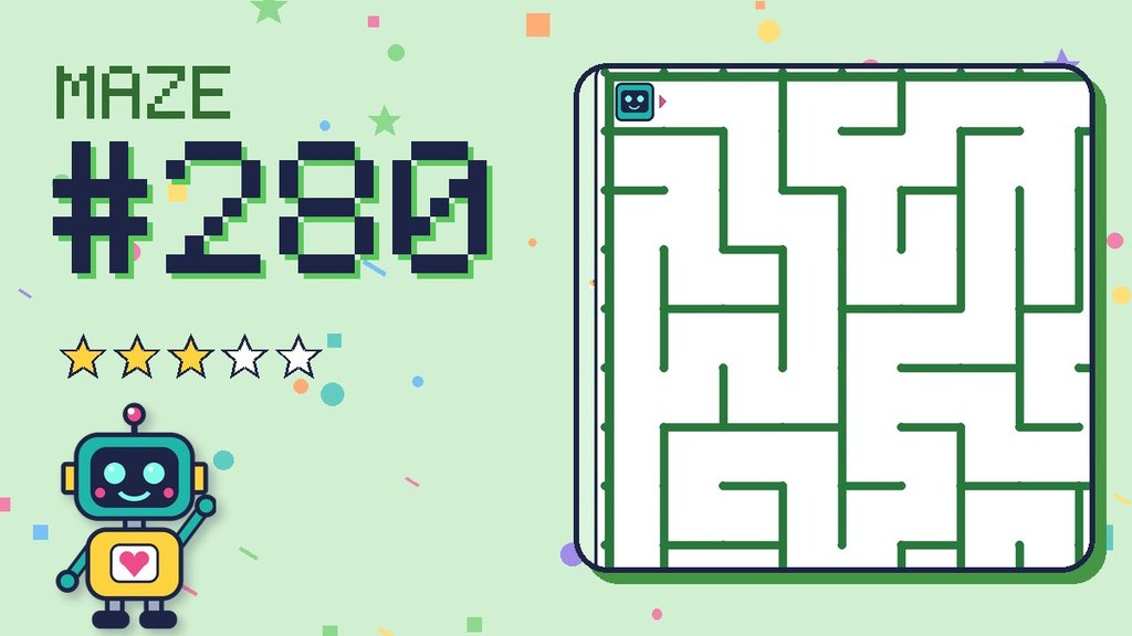 Maze 280 card: a corner of the garden maze with Beep